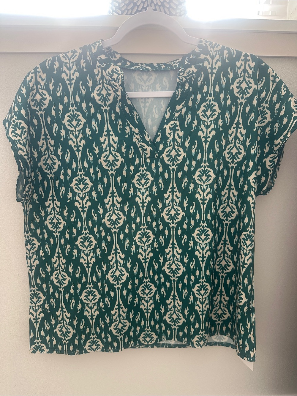 NWT - Green Aztec print blouse - size S